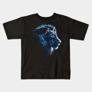 Lion Artwork, Blue Eyes, Animal Motif, Art Lion Kids T-Shirt